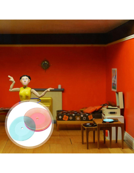 Mini Discos de Vinilo Aboofan 6pcs para Casa de Muñecas 1:12