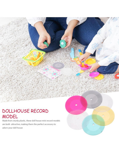Mini Discos de Vinilo Aboofan 6pcs para Casa de Muñecas 1:12