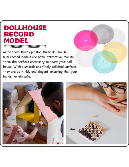 Mini Discos de Vinilo Aboofan 6pcs para Casa de Muñecas 1:12
