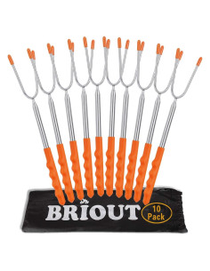 Palitos para Asar Malvaviscos Briout 10 Piezas 114.3 cm Acero Inoxidable