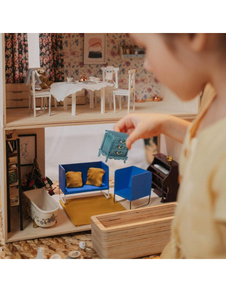 Armario de Noche Miniatura LOGOFUN para Casa de Muñecas Armario de Noche Miniatura LOGOFUN para Casa de Muñecas