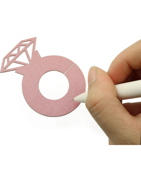 50 Marcadores de Copas de Vino XGNG Anillo Diamante Rosa