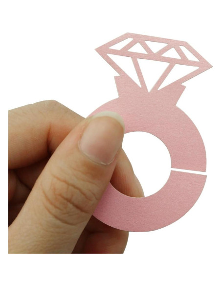 50 Marcadores de Copas de Vino XGNG Anillo Diamante Rosa