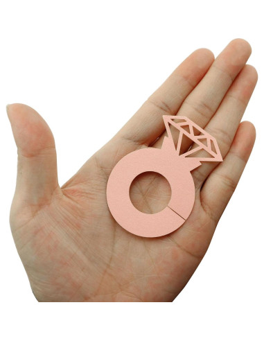 50 Marcadores de Copas de Vino XGNG Anillo Diamante Rosa