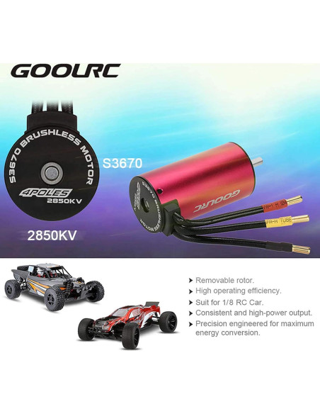 Combo Motor Brushless GoolRC S3670 2850KV y ESC 120A