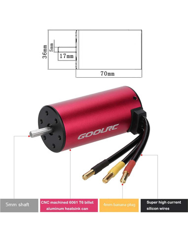 Combo Motor Brushless GoolRC S3670 2850KV y ESC 120A