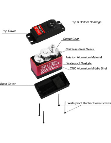 2Pack Servo Digital HOOYIJ 30KG 270 a Prueba de Agua