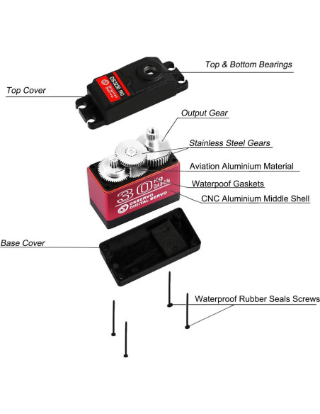 2Pack Servo Digital HOOYIJ 30KG 270 a Prueba de Agua