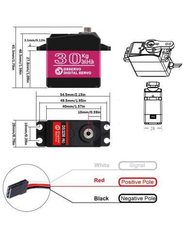 2Pack Servo Digital HOOYIJ 30KG 270 a Prueba de Agua