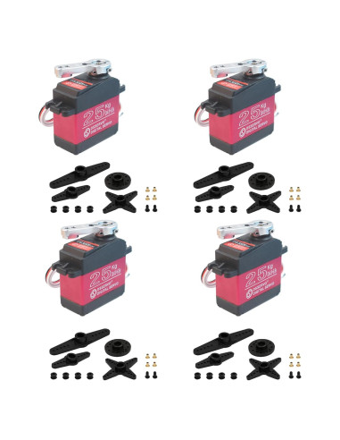 Paquete de 4 Servos RC Digitales HOOYIJ 25KG Impermeables