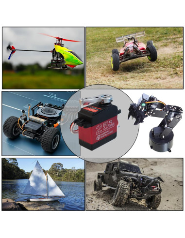 Paquete de 4 Servos RC Digitales HOOYIJ 25KG Impermeables