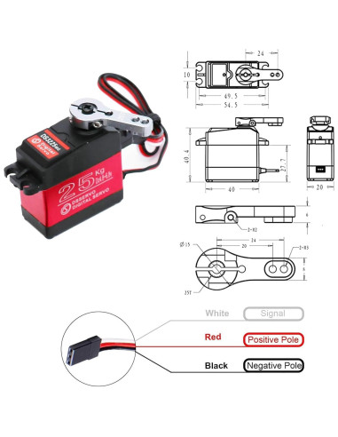 Paquete de 4 Servos RC Digitales HOOYIJ 25KG Impermeables