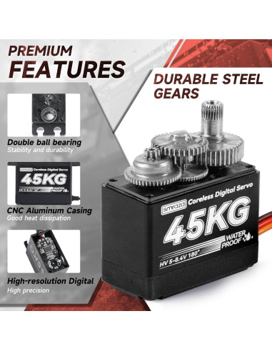 Servo Digital Smraza 45KG 180 a Prueba de Agua para RC