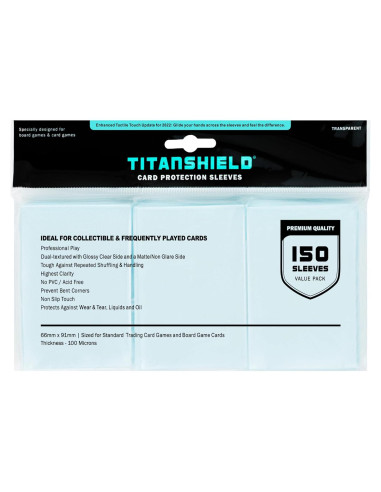 Fundas de Cartas TitanShield 150 Unidades 66x91mm Transparentes