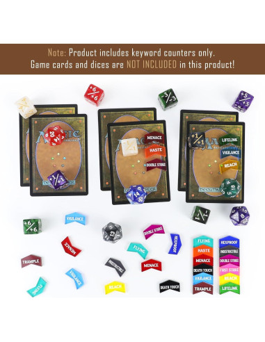 60 Piezas Contadores MTG FIGURESLAB Palabras Clave Coloridos