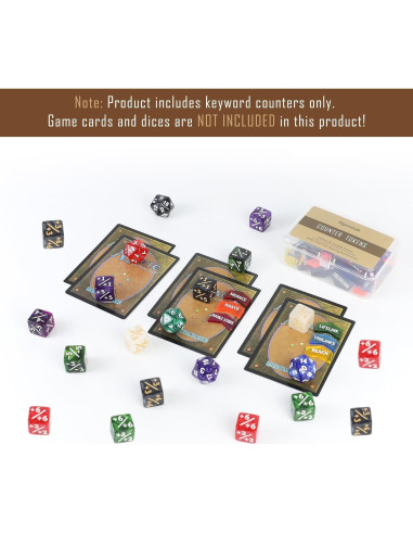 60 Piezas Contadores MTG FIGURESLAB Palabras Clave Coloridos