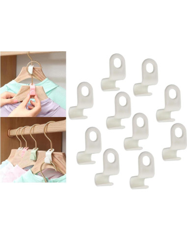 10 Ganchos Conectores para Perchas Duiaynke - Ahorra Espacio
