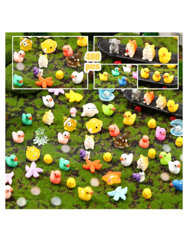 Barydat 400 Figuras Miniatura de Animales de Resina para Jardín