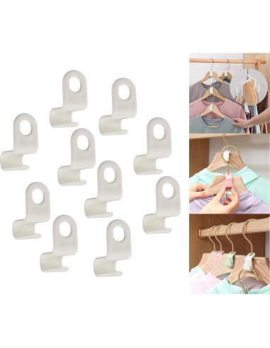 10 Ganchos Conectores para Perchas Duiaynke - Ahorra Espacio