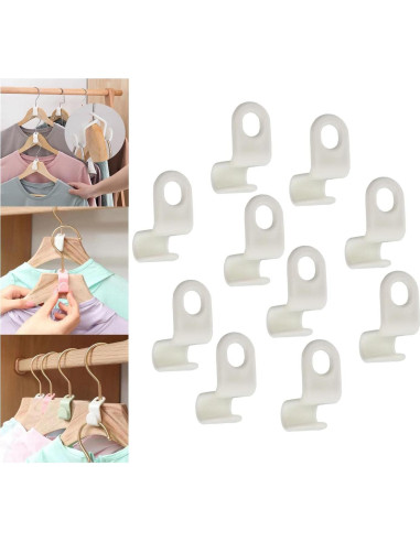 10 Ganchos Conectores para Perchas Duiaynke - Ahorra Espacio
