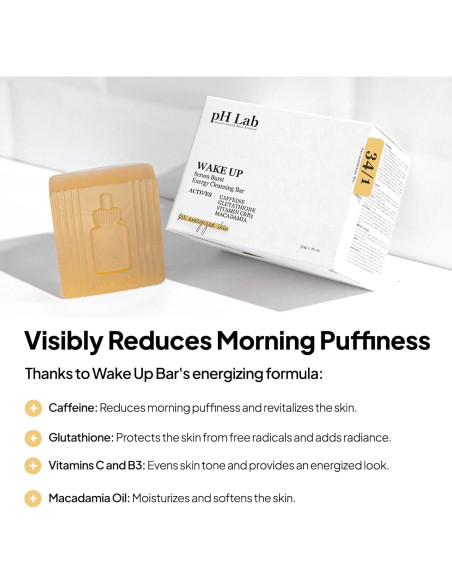 Barra de Limpieza Energizante pH Lab Wake Up 50g con Cafeína