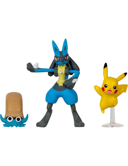Paquete de Figuras Pokémon Jazwares - Omanyte y Lucario