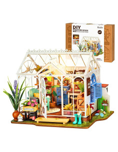 Kit Casa Miniatura DIY Rolife Invernadero Jardín 27.4x21.1cm
