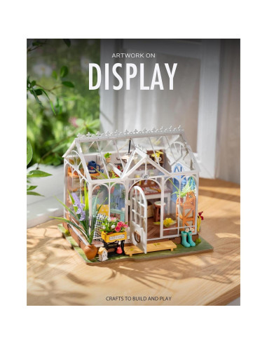 Kit Casa Miniatura DIY Rolife Invernadero Jardín 27.4x21.1cm