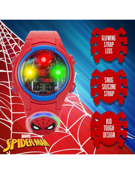 Reloj Digital Spider-Man Accutime para Niños - Rojo