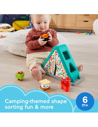 Juguete Clasificador Fisher-Price Tienda Camping 4 Formas