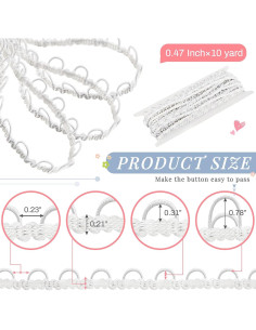 Trenzado Gimp Elástico WILLBOND 9.14m Blanco para Boda 2