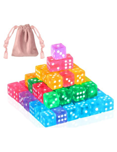 Paquete de 200 Dados Mini 5mm - Transparentes y Coloreados