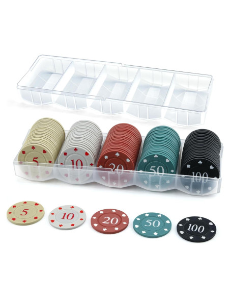 Fichas de Póker ComeWay 100 Piezas con Caja de Almacenamiento