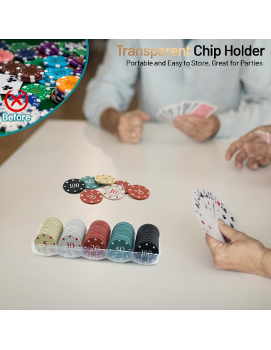 Fichas de Póker ComeWay 100 Piezas con Caja de Almacenamiento