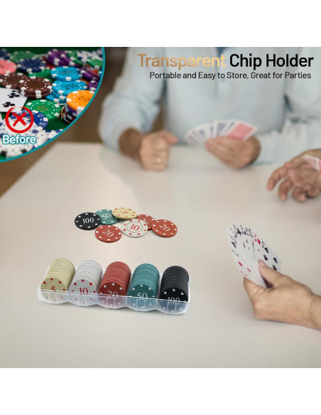 Fichas de Póker ComeWay 100 Piezas con Caja de Almacenamiento