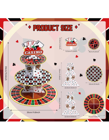 Soporte para Cupcakes Crafterlife 3 Niveles Tema Casino