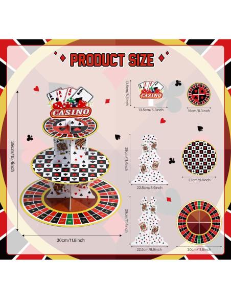Soporte para Cupcakes Crafterlife 3 Niveles Tema Casino