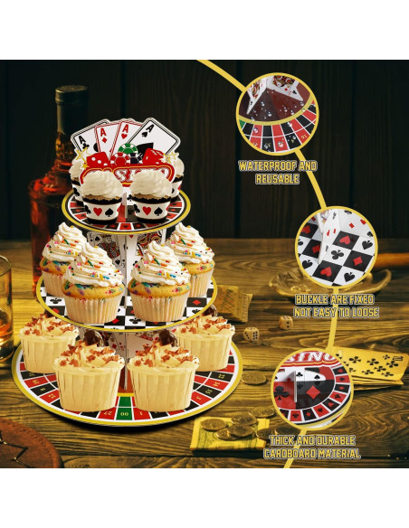 Soporte para Cupcakes Crafterlife 3 Niveles Tema Casino