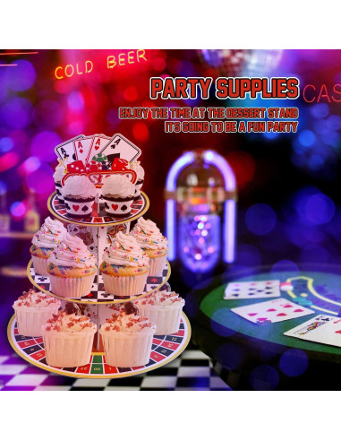 Soporte para Cupcakes Crafterlife 3 Niveles Tema Casino