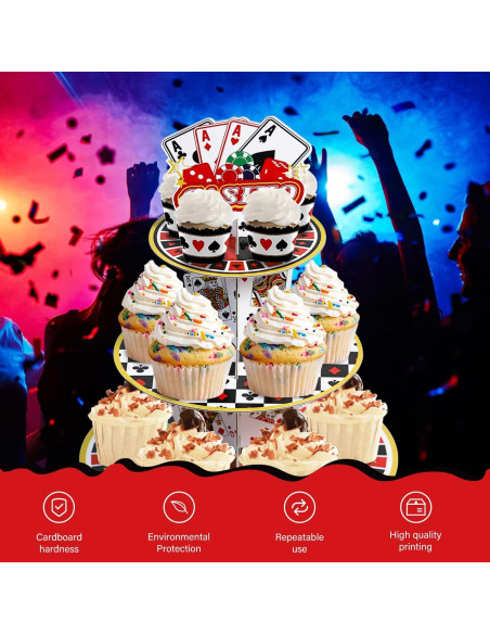 Soporte para Cupcakes Crafterlife 3 Niveles Tema Casino