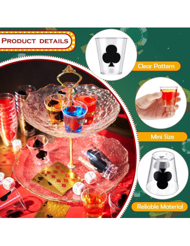 Vasos de Chupito Zubebe 36 Pcs 60 ml para Fiesta de Casino