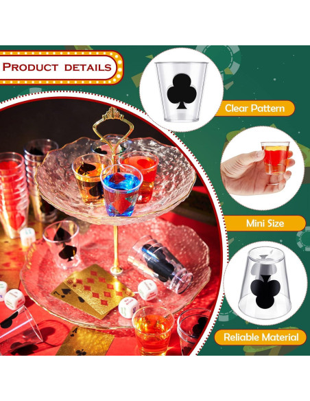 Vasos de Chupito Zubebe 36 Pcs 60 ml para Fiesta de Casino