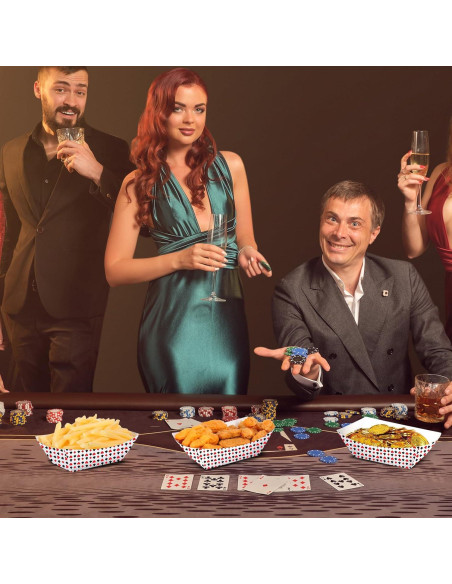 100 Bandejas Desechables de Papel FillTouch Tema Casino