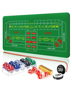 Juego de Mesa de Craps Leyndo con Tapete y Dados de Casino