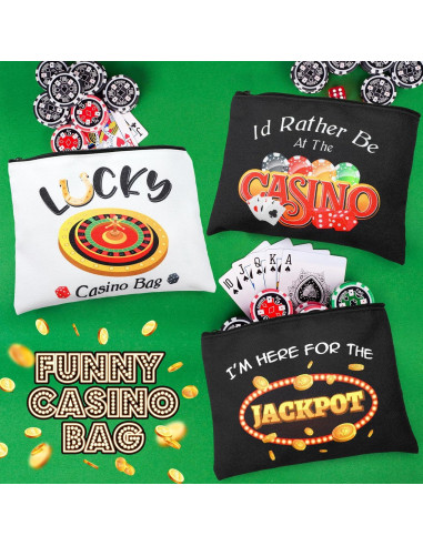 Reginary 12 Bolsas de Maquillaje Estilo Casino Coloridas