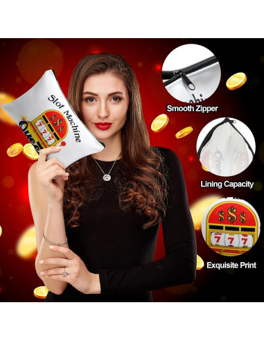 Reginary 12 Bolsas de Maquillaje Estilo Casino Coloridas