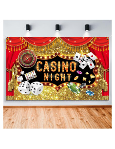 Fondo de Fotografía Vinilo Casino Ayearparty 180x110 cm