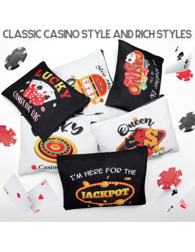 Reginary 12 Bolsas de Maquillaje Estilo Casino Coloridas