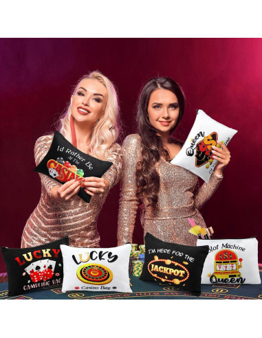 Reginary 12 Bolsas de Maquillaje Estilo Casino Coloridas