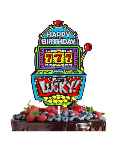 Cake Topper Casino LIANGSS 12.7 cm Decoración Cumpleaños